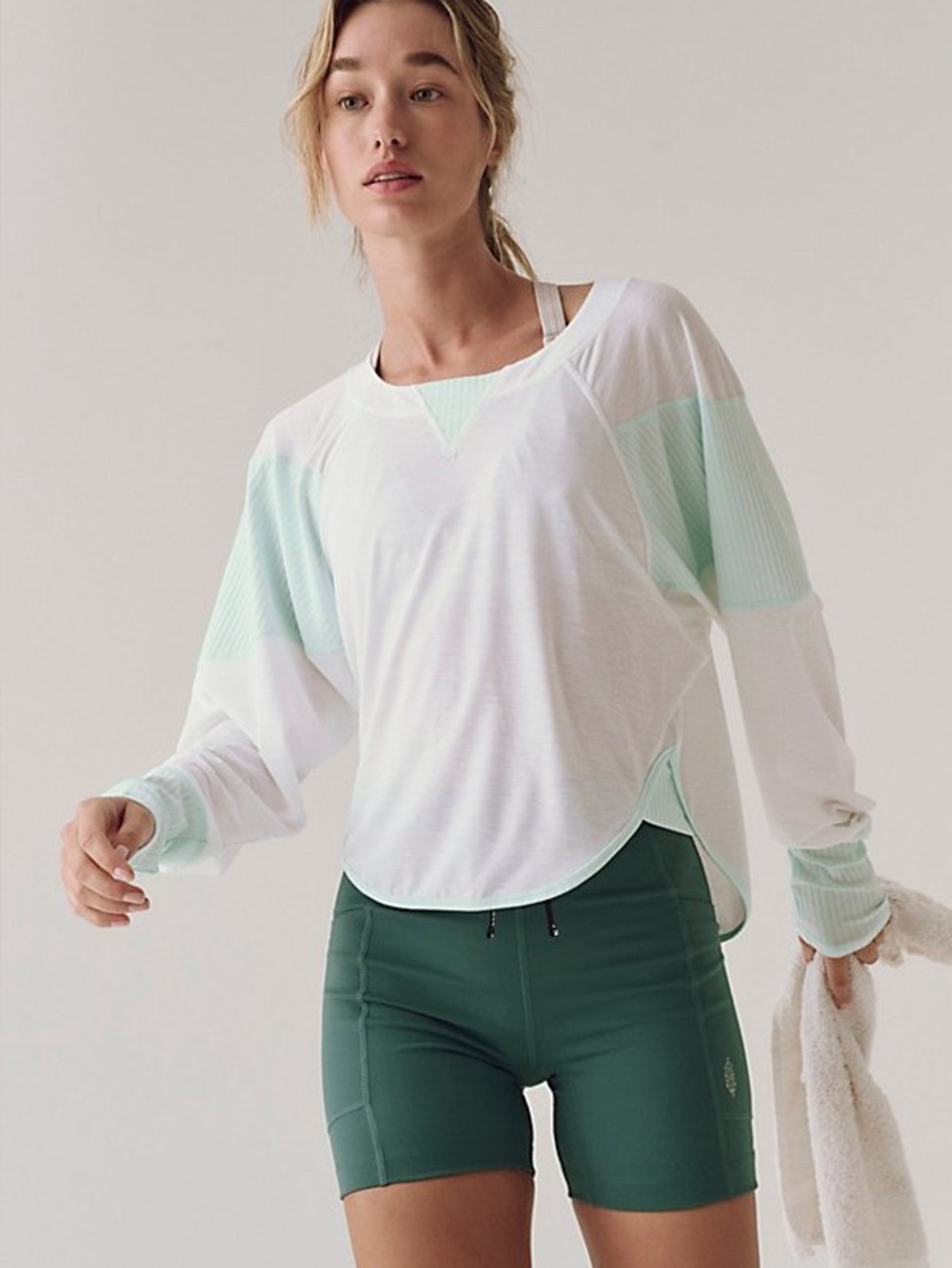 FP MOVEMENT Spotlight Long Sleeve Layer in White Combo - L